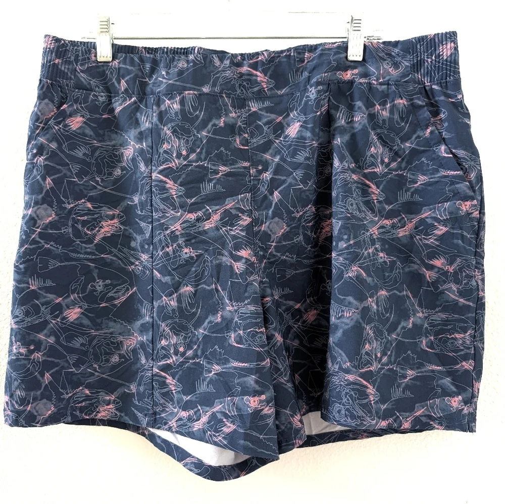 Columbia PFG Back cast XL Shorts Blue Pink Fishing - Picture 6 of 7